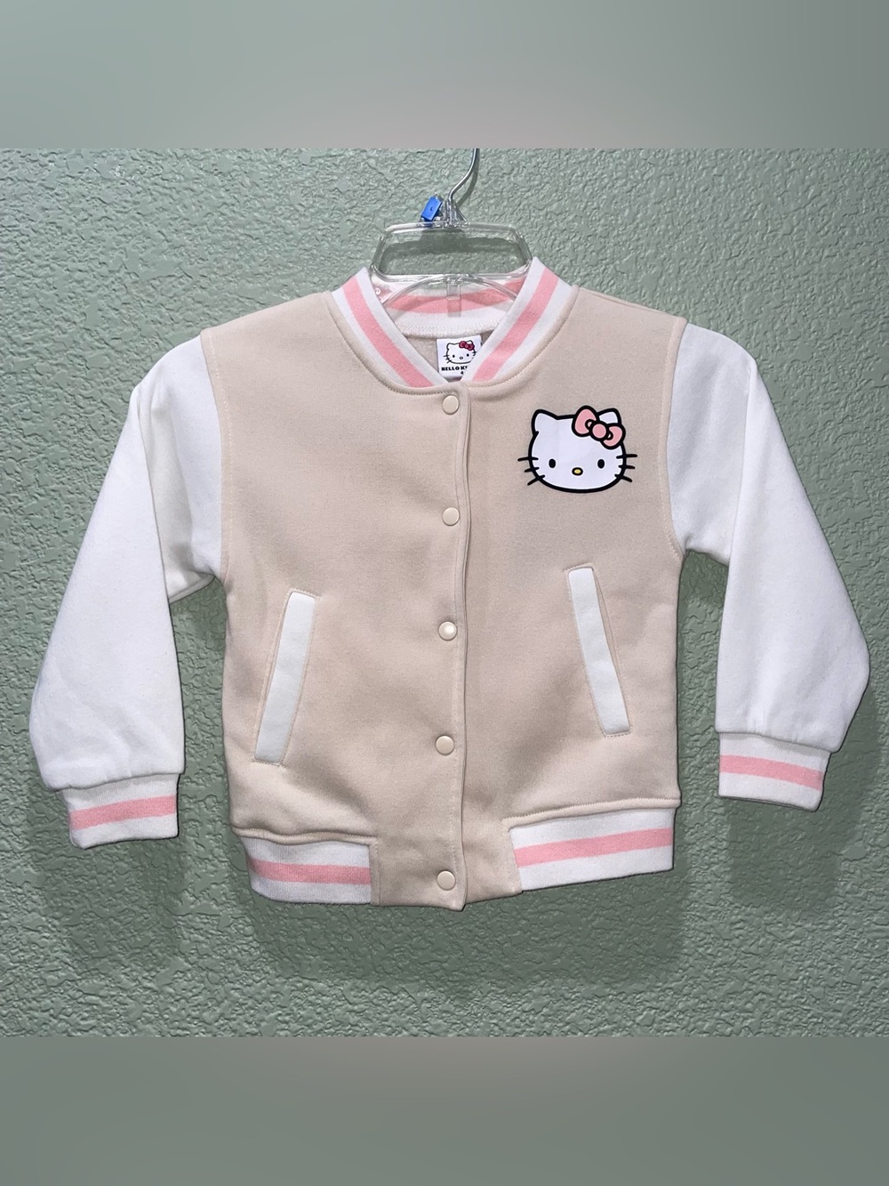 Hello Kitty Varsity Jacket Sz 4 Youth School Spirit Button Active Track Rugby